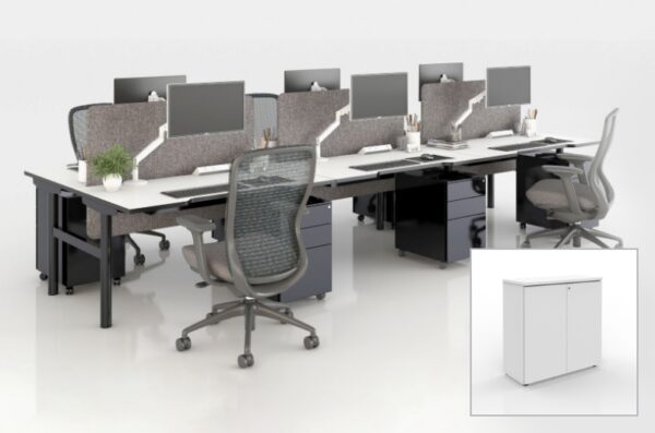 Rectangular Workstation & Storage Cabinet